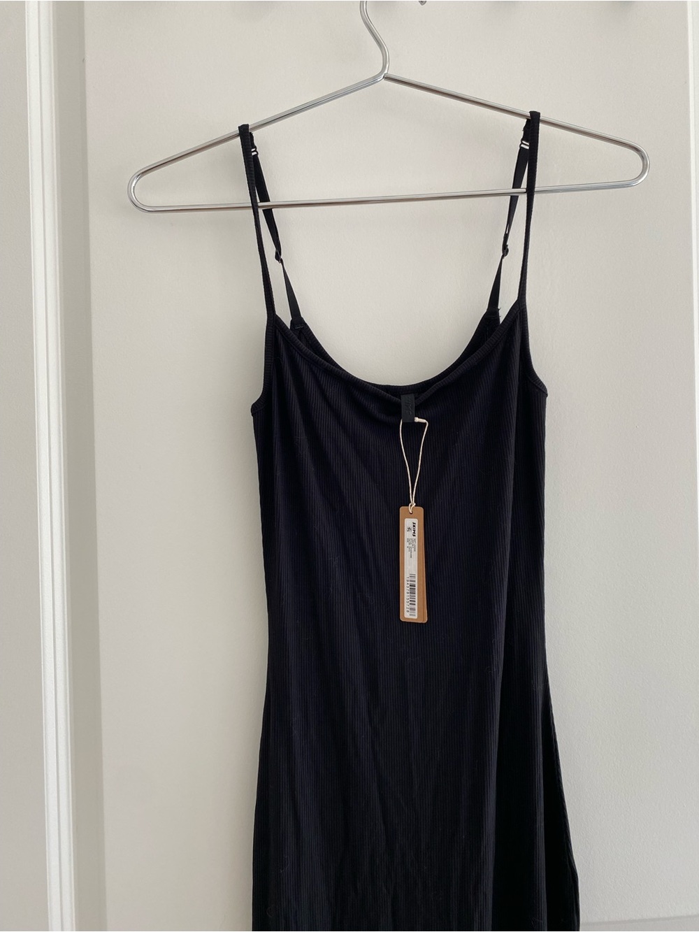 SKIMS Black Ribbed Maxi Slip Dress